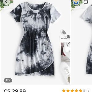 Zaful Tie Dye Ribbed Tulip Hem Dress